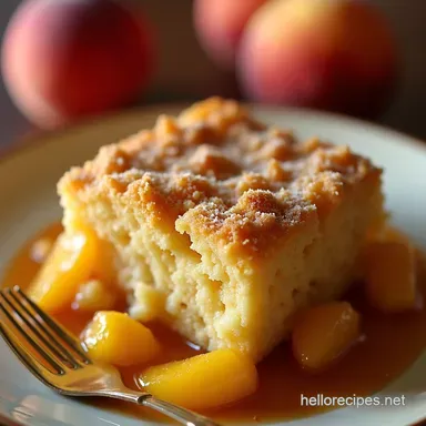 Easy Bisquick Peach Cobbler Recipe Fluffy Biscuit Topping Recipe Card