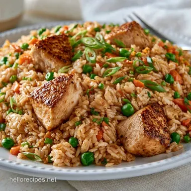 Blackstone Fried Rice with Chicken Recipe Card