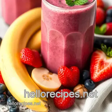 Easy Blend Berry Smoothie - Delicious & Healthy Morning Boost Recipe Card