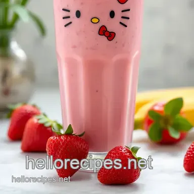 Easy & Cute Blend Hello Kitty Smoothie in 10 Minutes: A Fun Fruity Treat Recipe Card