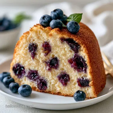 Blueberry Chiffon Cake: Springy Texture Recipe Card