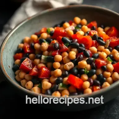 Bright and Flavorful Bean Salad: Easy Simple Bean Recipes for All Recipe Card