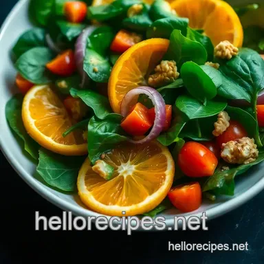 Vibrant Spinach Salad with Citrus Vinaigrette: My Healthy Delight Recipe Card