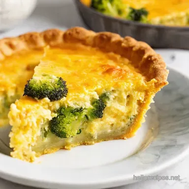 Easy No Crust Quiche Recipe Broccoli Cheese Delight Recipe Card