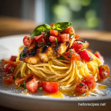 Bruschetta Chicken Pasta Ready in 30 Min Recipe Card