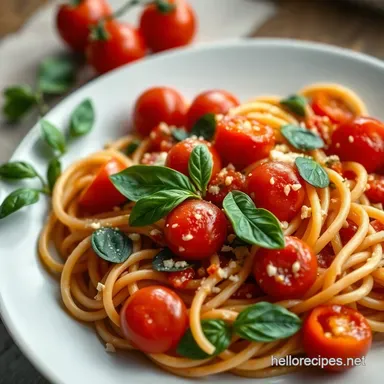 Burst Cherry Tomato Pasta: Summer on a Plate! | cherry tomato recipes Recipe Card