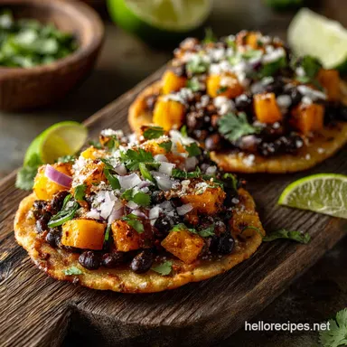 Pita Tostadas with Butternut Squash Black Beans Av Crisp Healthy Ready in 55 Min Recipe Card