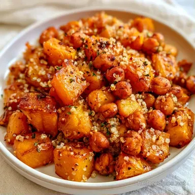Roasted Butternut Squash Quinoa Salad Recipe Card