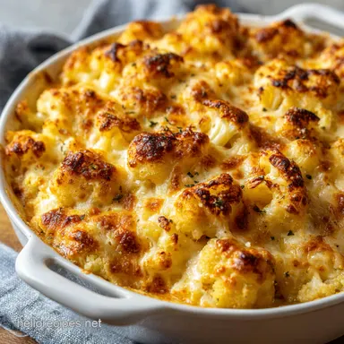 Cheesy Baked Cauliflower Casserole: Easy Comfort Food! Recipe Card