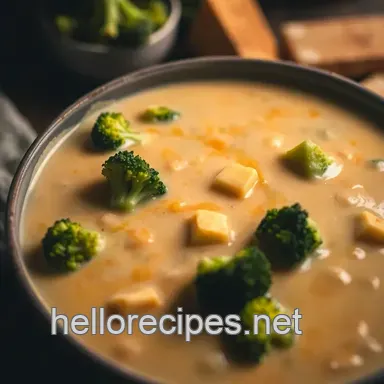 Cheesy Comfort: Easy Cream of Broccoli and Cheddar Soup Recipe Recipe Card