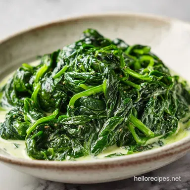 Cheesy Creamed Spinach in 25 Minutes Recipe Card