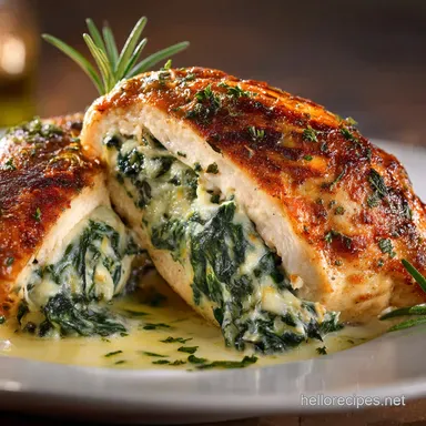 Foolproof Creamy Cheesy Spinach Stuffed Chicken Breast Recipe Recipe Card