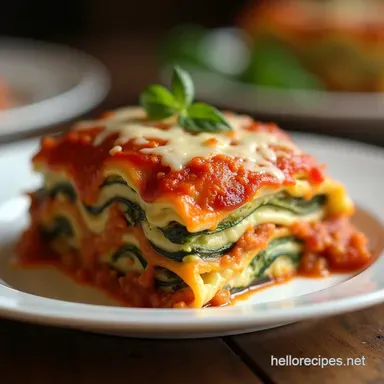 Cheesy Zucchini Lasagna Lighter Italian Comfort Food Recipe Card