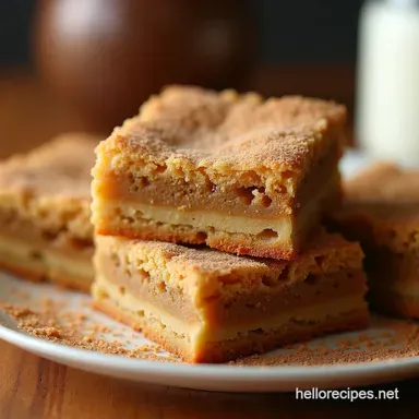 My Secret to the Best Chewy Cinnamon Sugar Blondies Perfect Shiny Tops Recipe Card