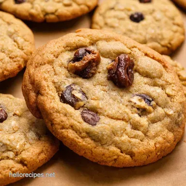 Chewy Oatmeal Raisin Cookies Classic Baking Sweets Recipe Card