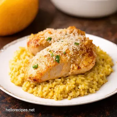 Chicken with Garlic Parmesan Rice Easy OnePan Wonder Recipe Card