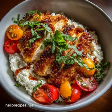 Chicken Parm Cottage Cheese Bowl: Crispy Baked One-Pot Recipe Card