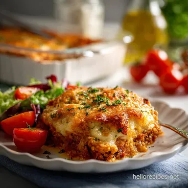 Chicken Parmesan Casserole: Crispy Baked Recipe Card