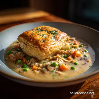 Chicken Pot Pie Soup Recipe for 6 Servings Recipe Card