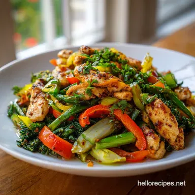 Chicken Veggie Stir Fry for 4 Servings Recipe Card