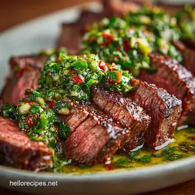 Chimichurri Skirt Steak for 4 Servings Recipe Card