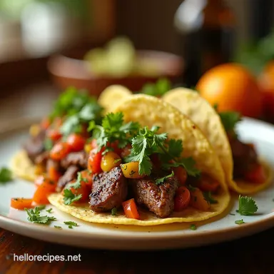 Chimichurri Steak Tacos A Zesty South American Fiesta Recipe Card