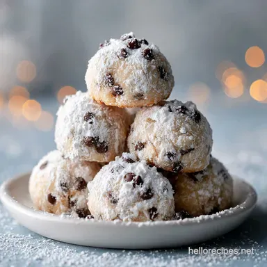Chocolate Chip Snowball Cookies: Crispy Baked in 25 Minutes Recipe Card