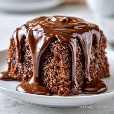Chocolate Ganache Poke Cake for 12 Recipe Card