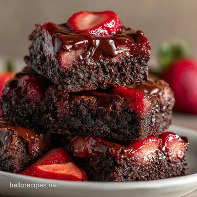 Chocolate Strawberry Brownies in 20 Minutes: Fudgy Texture