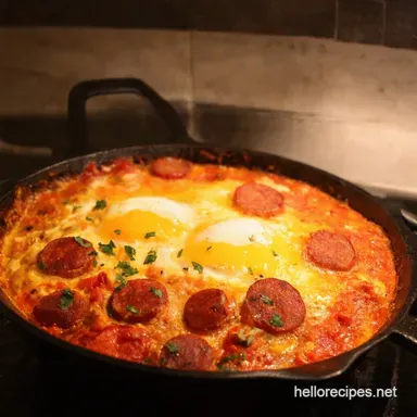 Chorizo Shakshuka Easy Breakfast for 6 Fiesta Style Recipe Card