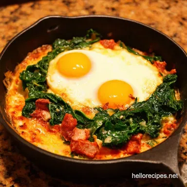 Making Baked Eggs Chorizo Spinach Bliss in Minutes Recipe Card