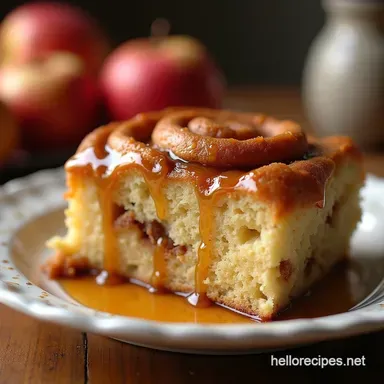 The Ultimate Cinnamon Roll Apple Cake with Buttery Swirl Recipe Card