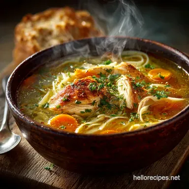 Grandm&egrave;res Cure The Ultimate ScratchMade Chicken Noodle Soup Recipe Card