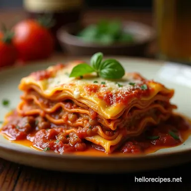 The Best Classic Lasagna Recipe with Rich Meat Sauce Recipe Card