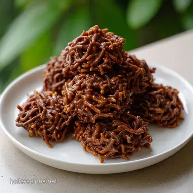 Haystacks Recipe: Classic No-Bake Chocolate Oatmeal Cookies Recipe Card