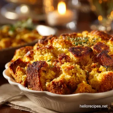 Southern Thanksgiving Menu: Classic Cornbread Dressing Recipe Recipe Card