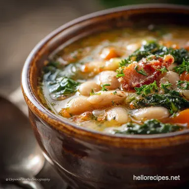 Tuscan White Bean Soup (Zuppa di Fagioli): Easy, Creamy Rustic Recipe Card