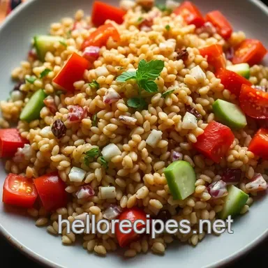 Delightful Cooked Farro Salad: A Joyful Blend of Fresh Flavors Recipe Card