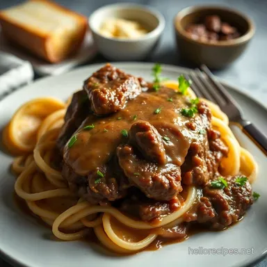 Cozy Cs Salisbury Steak The Best Classic Comfort Food Recipe Card