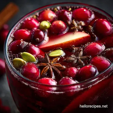 Festive Thanksgiving Punch: Easy Cranberry Apple Spiced Mocktail Recipe Card