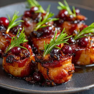 Cranberry BaconWrapped Water Chestnuts: Ultimate Sticky Party Bites Recipe Card