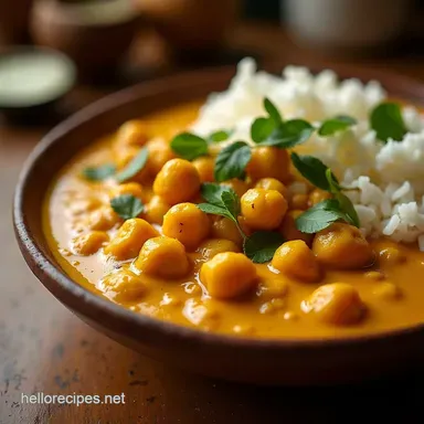 Easy 30Minute Chickpea Curry with Coconut Milk Weeknight Dinner Recipe Card