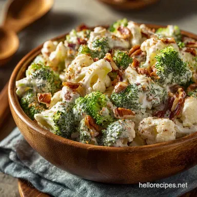 Ultimate Creamy Broccoli Cauliflower Salad Recipe Easy BBQ Side