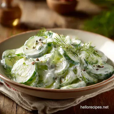 Creamy Cucumber Salad The Light Refreshing Greek Yogurt Recipe Recipe Card