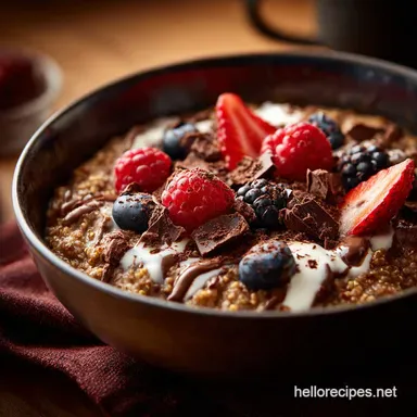 Creamy Vegan Dark Chocolate Quinoa Breakfast Bowl Recipe Recipe Card