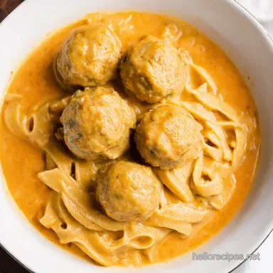 Creamy Dreamy Delicious Chicken Ricotta Meatballs in Alfredo Sauce Recipe Card