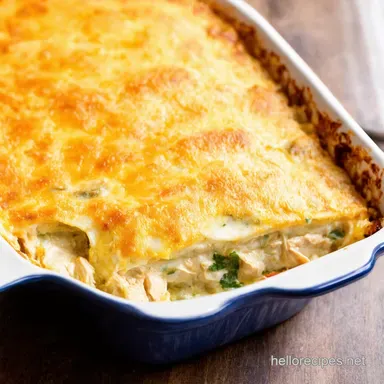 White Chicken Enchilada Casserole Creamy Dreamy Easy Recipe Card