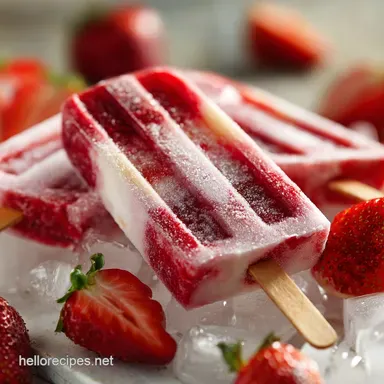 Fresh Strawberry Yogurt Popsicles UltraCreamy 10Minute Prep Recipe Recipe Card
