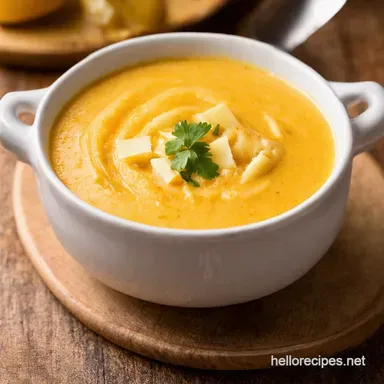 Dreamy Garlic Cheddar Potato Soup Ready in Under an Hour Recipe Card