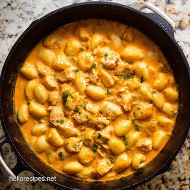 Creamy Garlic Chicken Gnocchi Skillet Easy OnePan Wonder Recipe Card